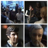 BEN: "We could pay you two thousand now, plus fifteen when we reach Alderaan." Han is impressed by the number. HAN: "Seventeen, huh!" He ponders this for a few moments. HAN: "Okay. You guys got yourself a ship. We'll leave as soon as you're ready. Docking bay Ninety-four." BEN: "Ninety-four." #starwars #anhwt #toyshelf
